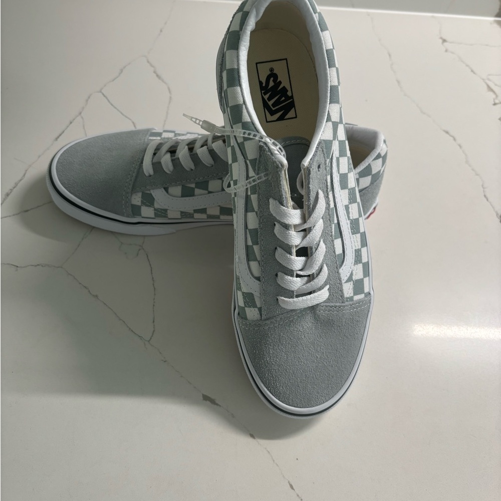 Vans Gray and White Checkered Sneakers